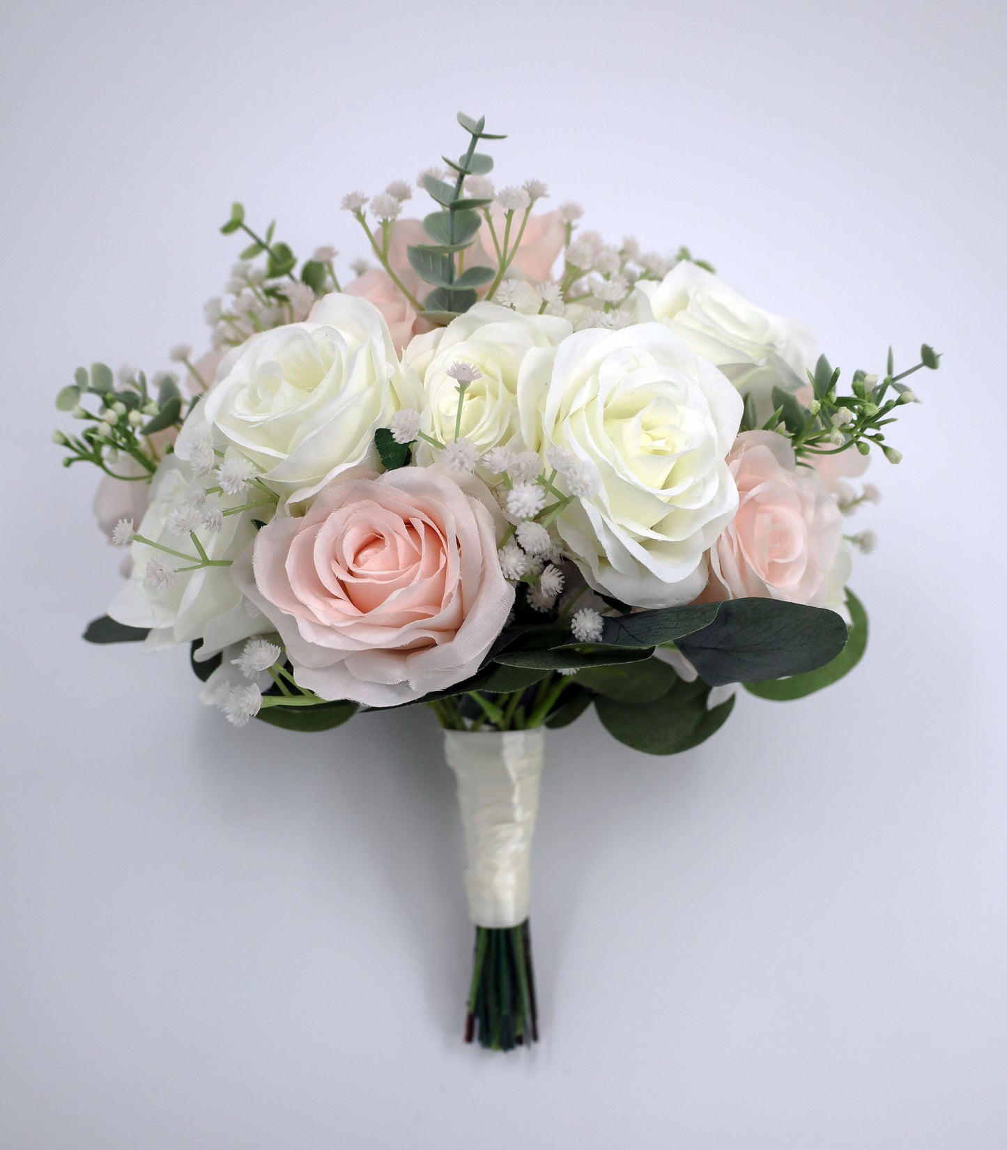 Blush ivory faux wedding bouquet bridal bouquet silk flowers pink boho wedding bouquets artificial wedding flowers