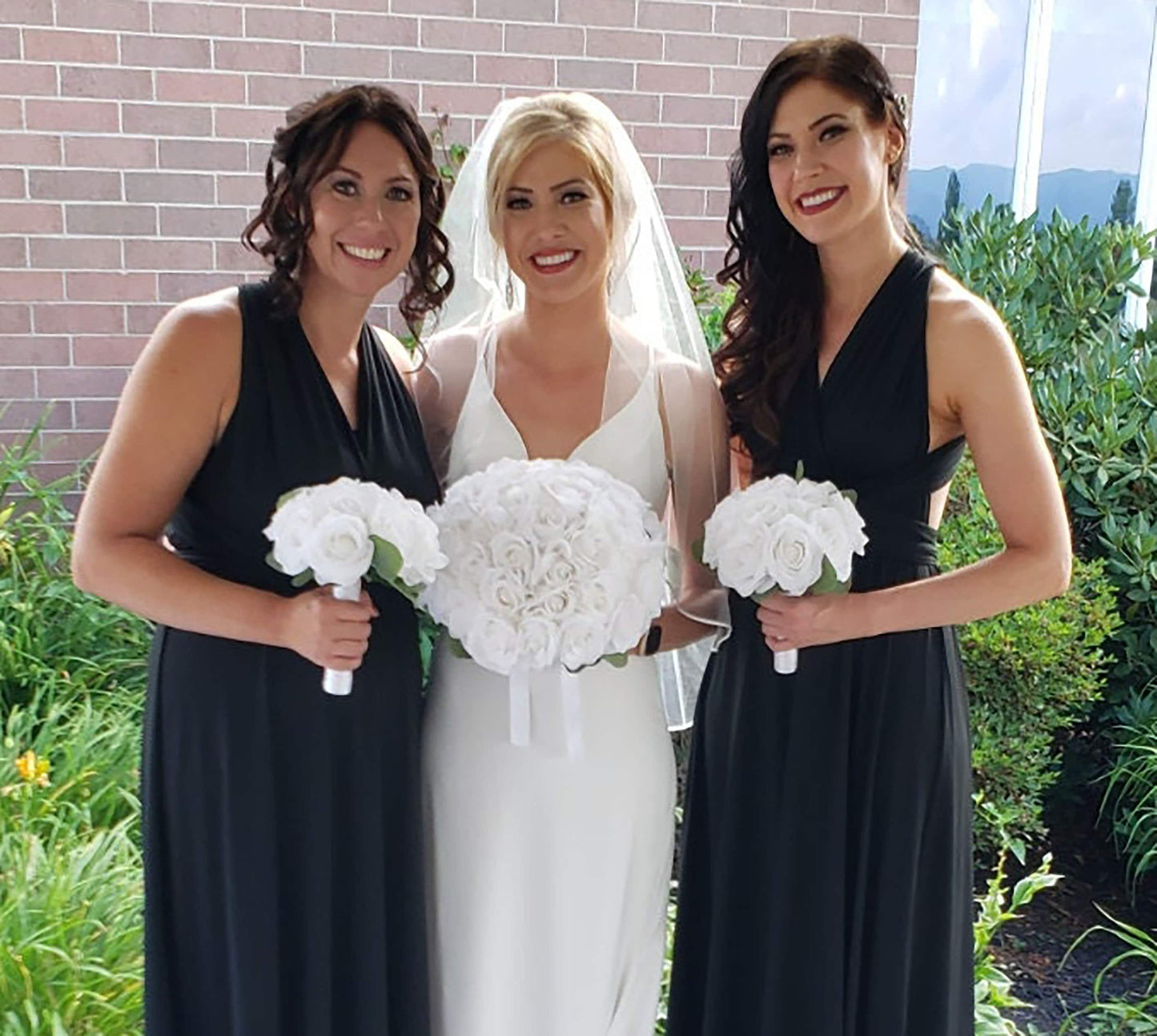 White Ivory Rose Bridal bouquet, Wedding Bouquets, Rose Bouquet, Faux Wedding Flowers, Boutonnieres, bridesmaids bouquets