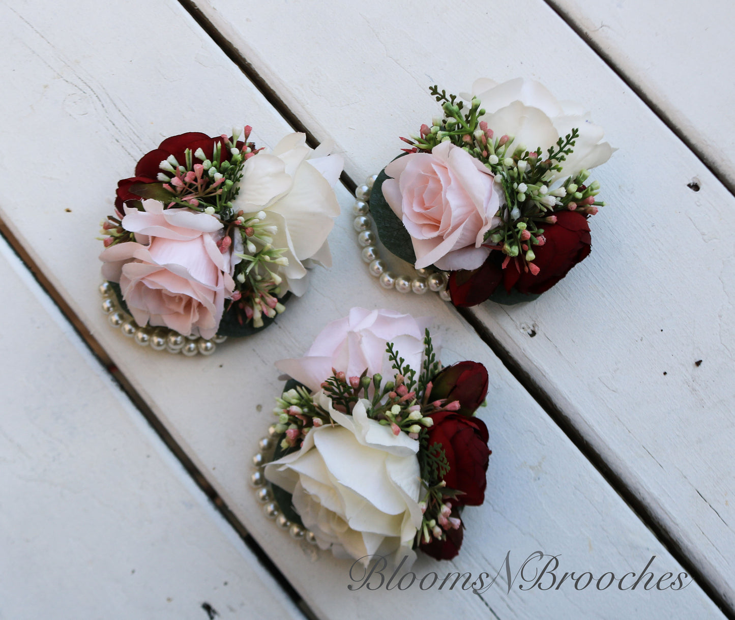 Wedding Bouquet Wine Blush and Ivory, Bridal Bouquet, Bridesmaids bouquet, Artificial Wedding Flowers, Boho Wedding, Burgundy Flowers,