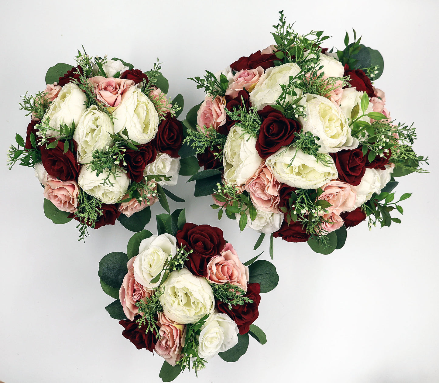Wedding Bouquet Wine Blush and Ivory, Bridal Bouquet, Bridesmaids bouquet, Artificial Wedding Flowers, Boho Wedding, Burgundy Flowers,