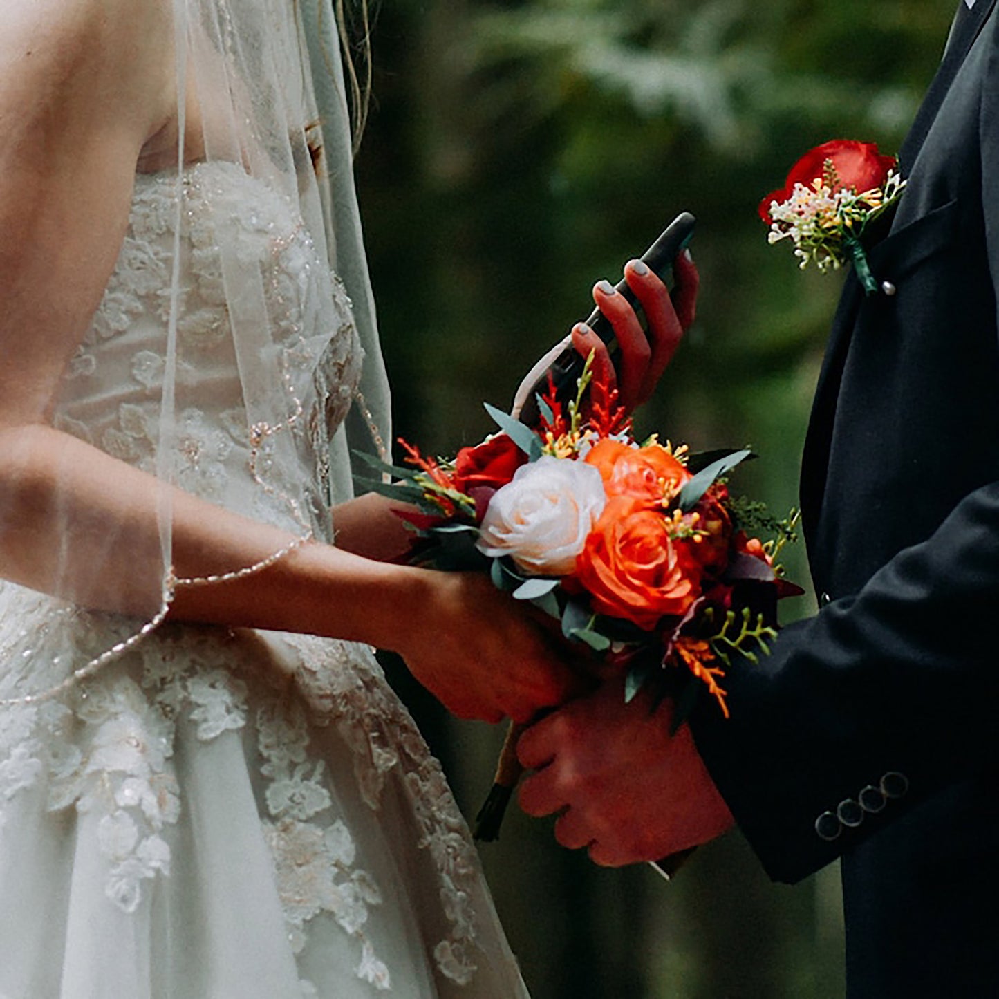 Wedding Bouquet Burnt Orange Burgundy Bouquet, Wedding Flowers Artificial Fall, Boho Rustic Bouquet bride bridesmaids, Autumn Bridal Bouquet