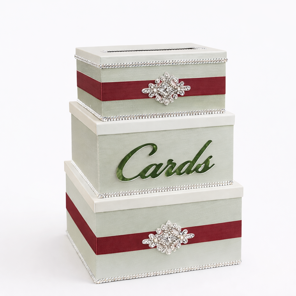 wedding card boxes for your reception. Beautiful wedding money boxes to collect envelopes and gifts while adding style to your gift table décor.

