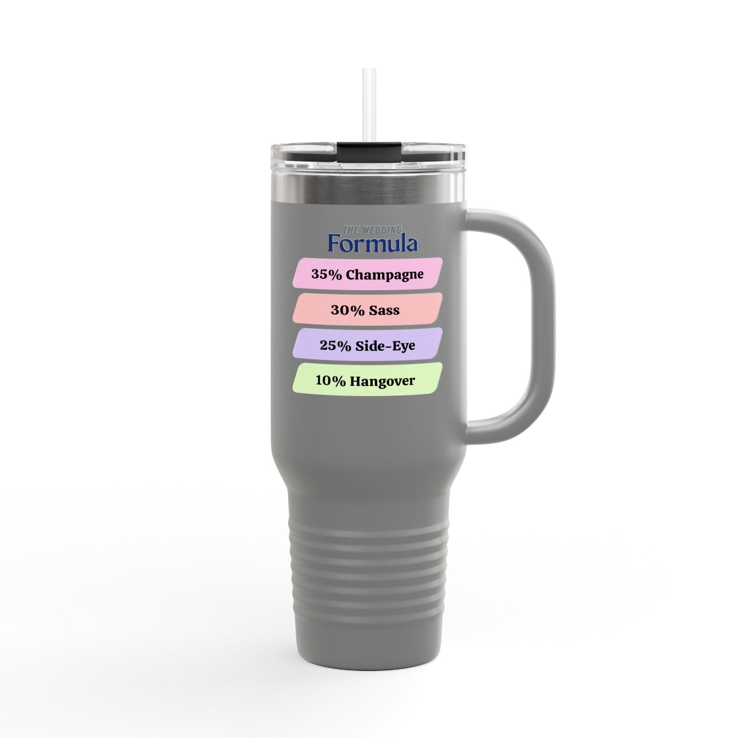 Copy of Copy of Funny 40oz Insulated Travel Mug, Hangover Formula Travel Cup, Coffee Tumbler, Gift for Friends, Humorous Party Mug