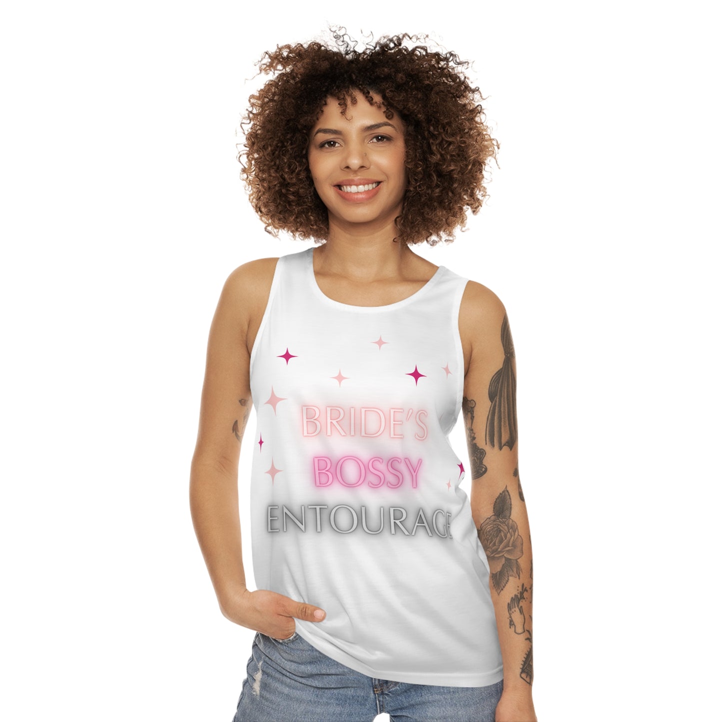 Bridal Party Tank Top - Bride's Bossy Entourage, Wedding Attire, Bachelorette Party, Gift for Bridesmaids, Summer Fashion