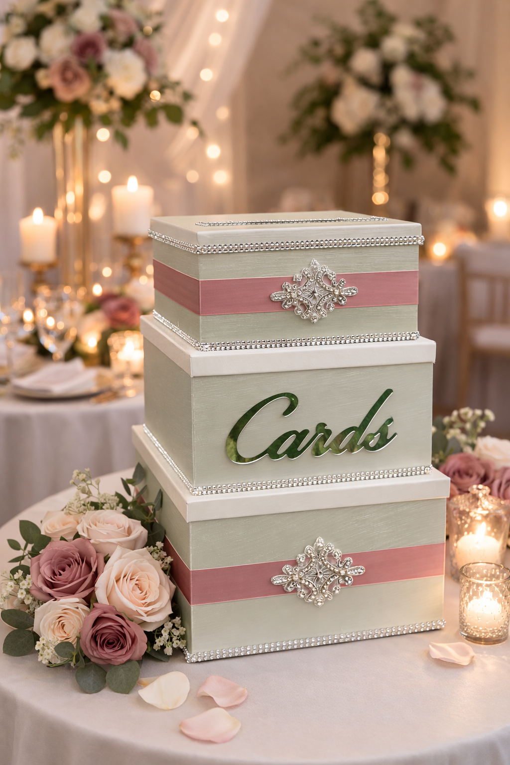 Wedding Card Box | Custom Card Box | Wedding Envelope Holder | Money Box | Bling Wedding Card Holder