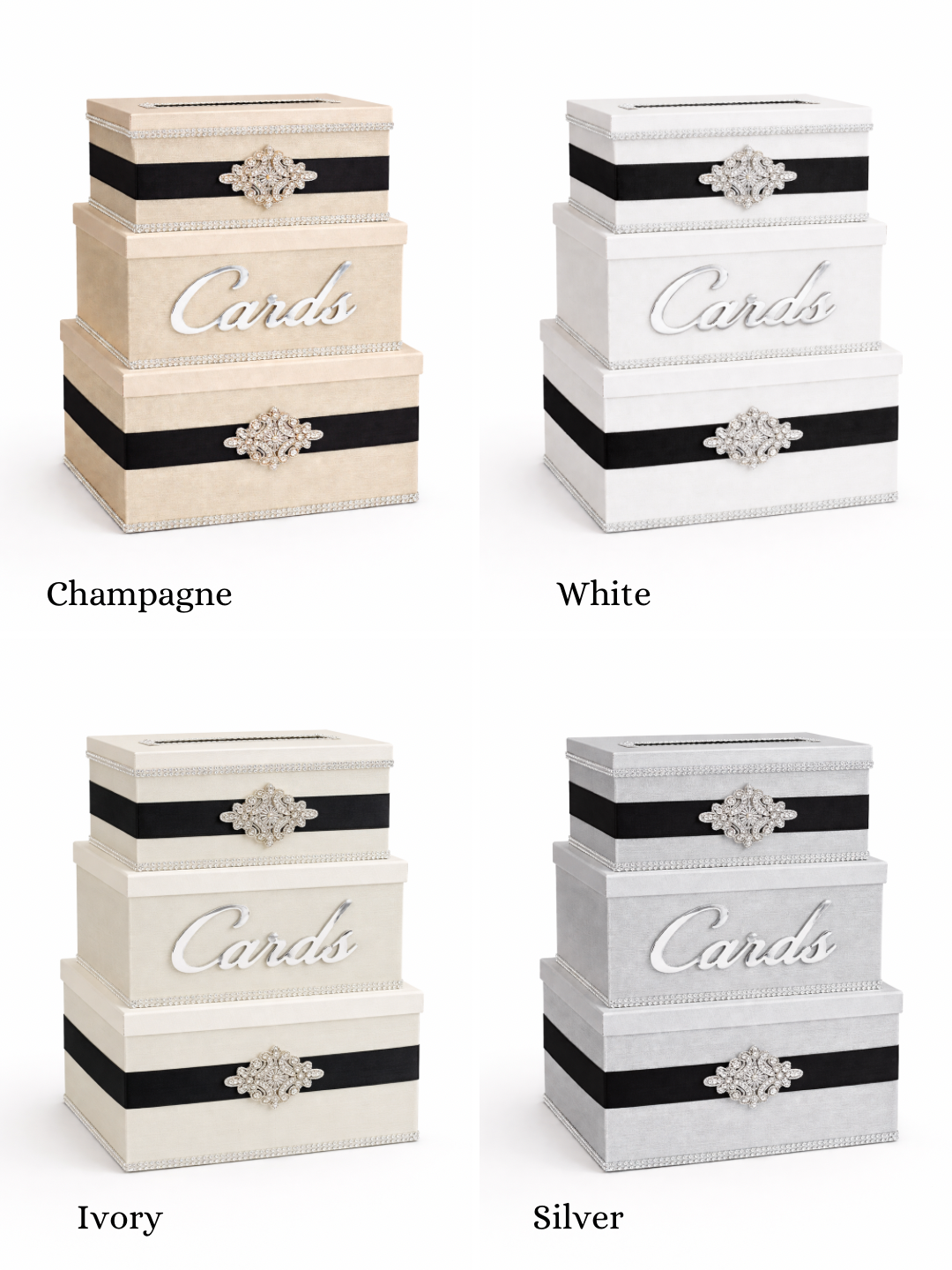 wedding card boxes for your reception. Beautiful wedding money boxes to collect envelopes and gifts while adding style to your gift table décor.


