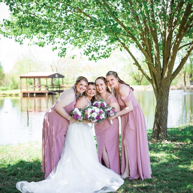 Wedding Bouquet Dusty Rose Mauve Ivory, Faux Wedding Flowers for Bride and Bridesmaids, Artificial Bridal Bouquet Roses Peonies Greenery