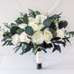 Ivory White & Greenery Wedding Bouquet, Bridal Bouquet, Bridesmaids Bouquets, Boho Wedding Bouquet, Peonies Roses eucalyptus, Faux flowers