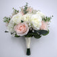 Blush ivory faux wedding bouquet bridal bouquet silk flowers pink boho wedding bouquets artificial wedding flowers