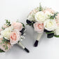 Blush ivory faux wedding bouquet bridal bouquet silk flowers pink boho wedding bouquets artificial wedding flowers