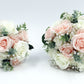 Blush ivory faux wedding bouquet bridal bouquet silk flowers pink boho wedding bouquets artificial wedding flowers
