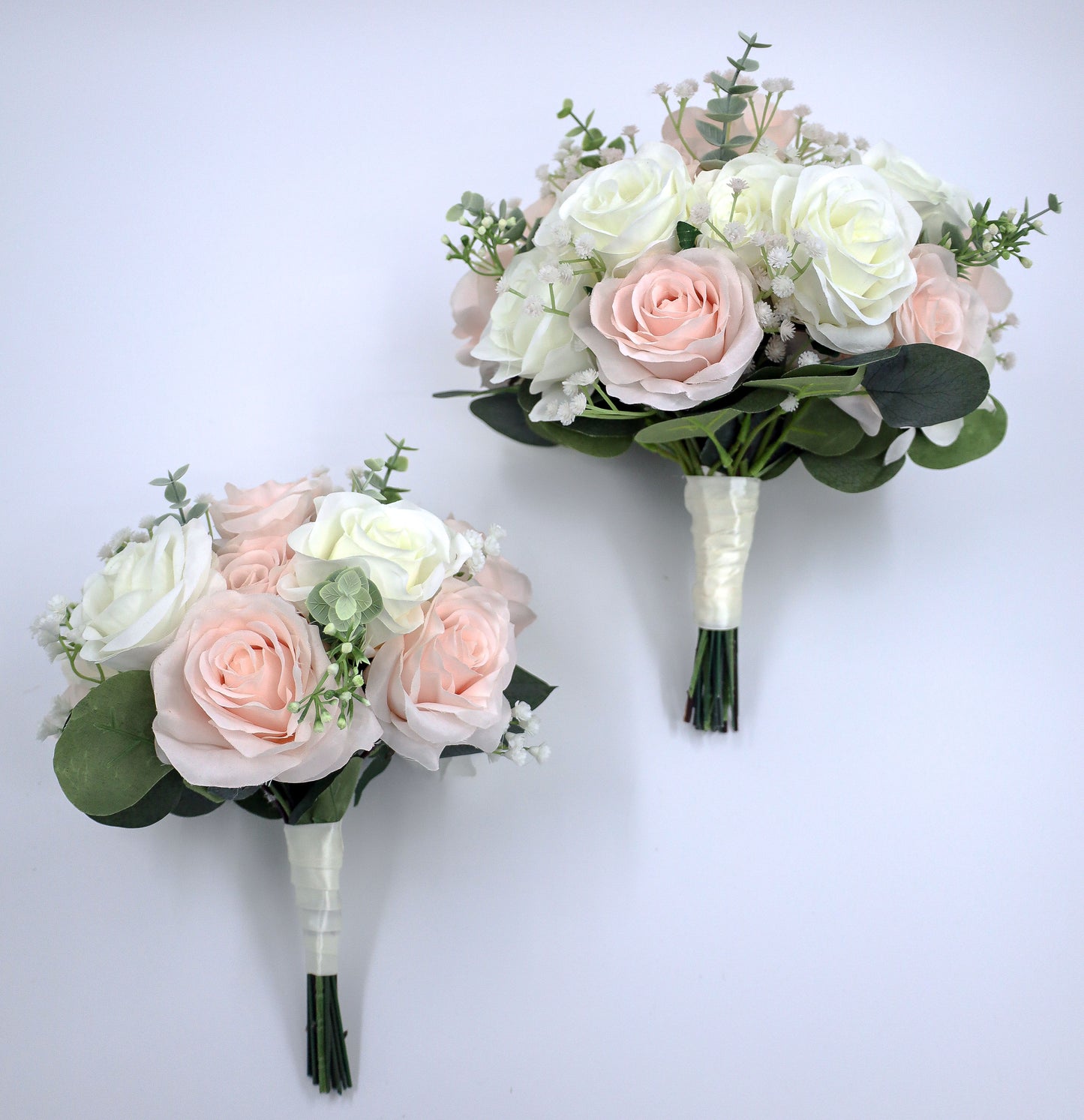 Blush ivory faux wedding bouquet bridal bouquet silk flowers pink boho wedding bouquets artificial wedding flowers