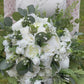 faux bridal bouquet large white and greenery