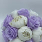 Lilac Ivory Wedding Bouquets, Artificial Flowers for bride and bridesmaids, Silk Bridal bouquets corsages boutonnieres, Wedding Flowers