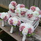 Dusty Rose and Ivory Wedding Bouquet, Wedding Flowers, Bridesmaid Bouquets, Corsage, bridal Flower Package, faux Flowers, Weddings