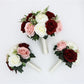 Wedding Bouquet Wine Blush and Ivory, Bridal Bouquet, Bridesmaids bouquet, Artificial Wedding Flowers, Boho Wedding, Burgundy Flowers,