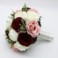 Wedding Bouquet Wine Blush and Ivory, Bridal Bouquet, Bridesmaids bouquet, Artificial Wedding Flowers, Boho Wedding, Burgundy Flowers,