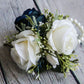 Wedding Bouquet Navy and Ivory, Bridal Bouquet With Rhinestone and Pearls, Wedding Flowers, Bridesmaid Bouquets, bridal Flower Package