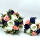 Wedding Bouquet Coral, navy blush and Ivory, Bridal Bouquet, Bridesmaids bouquet, Artificial Wedding Flowers, Boho Wedding, burgundy
