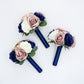 Artificial Wedding Flowers Navy and Dusty Rose, Silk Bridal bouquet and bridesmaids bouquets for weddings, Faux peony rose bouquets