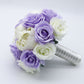 Lilac Ivory Wedding Bouquets, Artificial Flowers for bride and bridesmaids, Silk Bridal bouquets corsages boutonnieres, Wedding Flowers