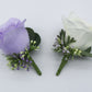 Lilac Ivory Wedding Bouquets, Artificial Flowers for bride and bridesmaids, Silk Bridal bouquets corsages boutonnieres, Wedding Flowers
