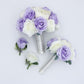 Lilac Ivory Wedding Bouquets, Artificial Flowers for bride and bridesmaids, Silk Bridal bouquets corsages boutonnieres, Wedding Flowers