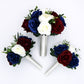 Wedding Bouquet Wine, Navy and Ivory, Bridal Bouquet, Bridesmaids bouquet, Artificial Wedding Flowers, Boho Wedding, Burgundy Flowers,