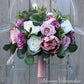 Wedding Bouquet, Blush Dusty Rose Mauve Bridal Bouquet , Wedding Flowers, Eucalyptus Rose Peony Bouquets, Corsage, Boho Wedding