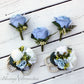 Wedding bouquet, Dusty Blue and Ivory Bridesmaids bouquet, Wedding Flowers, Boho Wedding, Corsage, bridal Flower Package