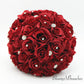 Red Bling Wedding Bouquet, Rose Bridal Bouquet, Bridesmaids Bouquets, Artificial Wedding Flowers, Rose Rhinestones