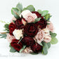 Wine Dusty andIvory Cream Boho Rose Gold Wedding Bouquets, Bridal Bouquet, Bridesmaids bouquet, Artificial Wedding Flowers Burgundy Flowers
