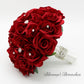 Red Bling Wedding Bouquet, Rose Bridal Bouquet, Bridesmaids Bouquets, Artificial Wedding Flowers, Rose Rhinestones