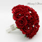 Red Bling Wedding Bouquet, Rose Bridal Bouquet, Bridesmaids Bouquets, Artificial Wedding Flowers, Rose Rhinestones