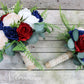 Wine Navy champaign and Ivory Boho Wedding Bouquets, Bridal Bouquet, Bridesmaids bouquet, Artificial Wedding Flowers, Boho Wedding