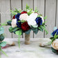 Wine Navy champaign and Ivory Boho Wedding Bouquets, Bridal Bouquet, Bridesmaids bouquet, Artificial Wedding Flowers, Boho Wedding