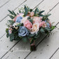 Dusty Rose, Blush, dusty blue Bridal Bouquet, Artificial Wedding Flowers, Bridesmaid Bouquets, Corsage, bridal Flower, wedding flowers