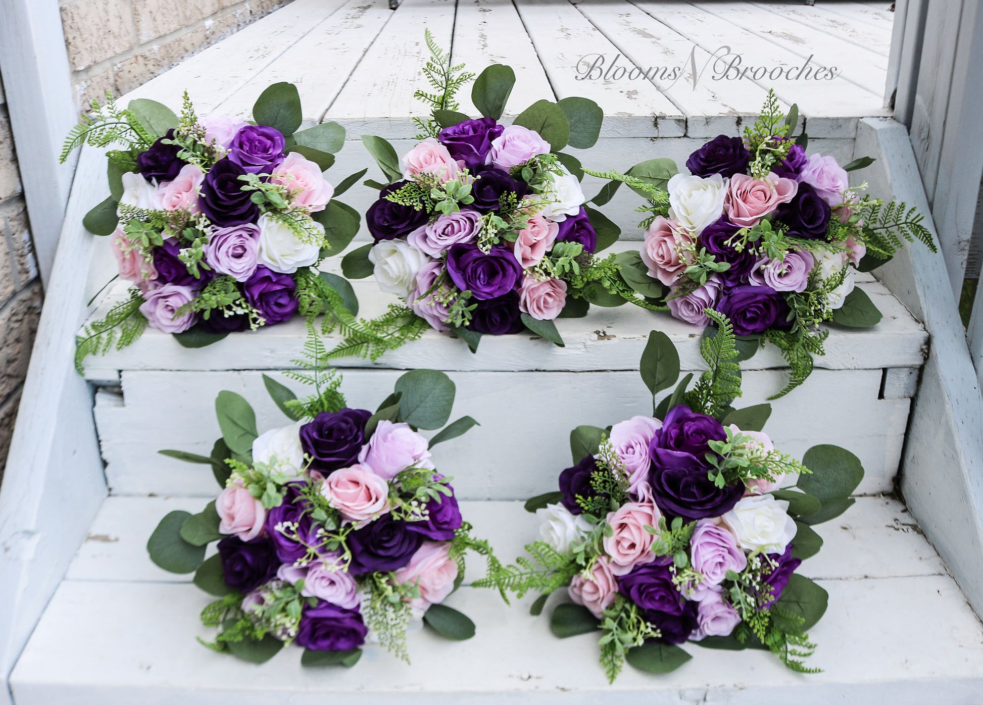 Purple Bouquets, Bridesmaids Bouquets, Bridal bouquets, Boho Wedding Bouquets, Bridesmaids bouquet, Artificial Wedding Flowers