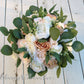 Wedding Bouquet Bride, Champaign Cream and ivory Wedding Bouquets, Artificial Boho bouquets Roses Peonies Eucalyptus, Faux Wedding Flowers