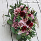 Wine Blush and Dusty Rose Boho Wedding Bouquets, Faux Bridal Bouquet and Bridesmaids bouquets, Burgundy Flowers for Weddings, Silk