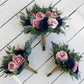 Navy and Dusty Rose Boho Wedding Bouquets, Bridal Bouquet, Bridesmaids bouquet, Artificial Wedding Flowers, artificial Flowers,