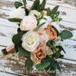 Wedding Bouquet Bride, Champaign Cream and ivory Wedding Bouquets, Artificial Boho bouquets Roses Peonies Eucalyptus, Faux Wedding Flowers