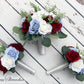 Wine Dusty Blue and Ivory Boho Wedding Bouquets, Bridal Bouquet, Bridesmaids bouquet, Artificial Wedding Flowers, Boho Wedding, Burgundy