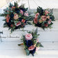 Navy and Dusty Rose Boho Wedding Bouquets, Bridal Bouquet, Bridesmaids bouquet, Artificial Wedding Flowers, artificial Flowers,