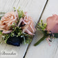 Navy and Dusty Rose Boho Wedding Bouquets, Bridal Bouquet, Bridesmaids bouquet, Artificial Wedding Flowers, artificial Flowers,