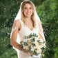 Ivory White & Greenery Wedding Bouquet, Bridal Bouquet, Bridesmaids Bouquets, Boho Wedding Bouquet, Peonies Roses eucalyptus, Faux flowers