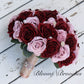 Burgundy and Dusty rose bridal. bouquet, Wedding Bouquet, faux flowers, Rose gold Bouquet, Bridesmaids bouquets, silk bling bouquet,