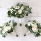 Ivory White & Greenery Wedding Bouquet, Bridal Bouquet, Bridesmaids Bouquets, Boho Wedding Bouquet, Peonies Roses eucalyptus, Faux flowers