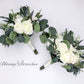 Ivory White & Greenery Wedding Bouquet, Bridal Bouquet, Bridesmaids Bouquets, Boho Wedding Bouquet, Peonies Roses eucalyptus, Faux flowers