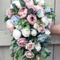 Cascade Bridal Bouquet, Wedding Bouquet Cascade, Dusty Blue Dusty Rose, Ivory Bouquet, Faux Wedding Flowers, Wedding Flowers, silk Bouquets